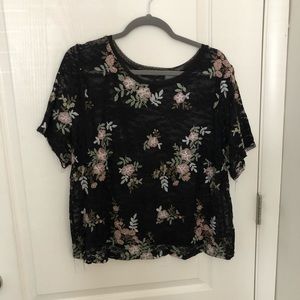 Sheer lace floral top